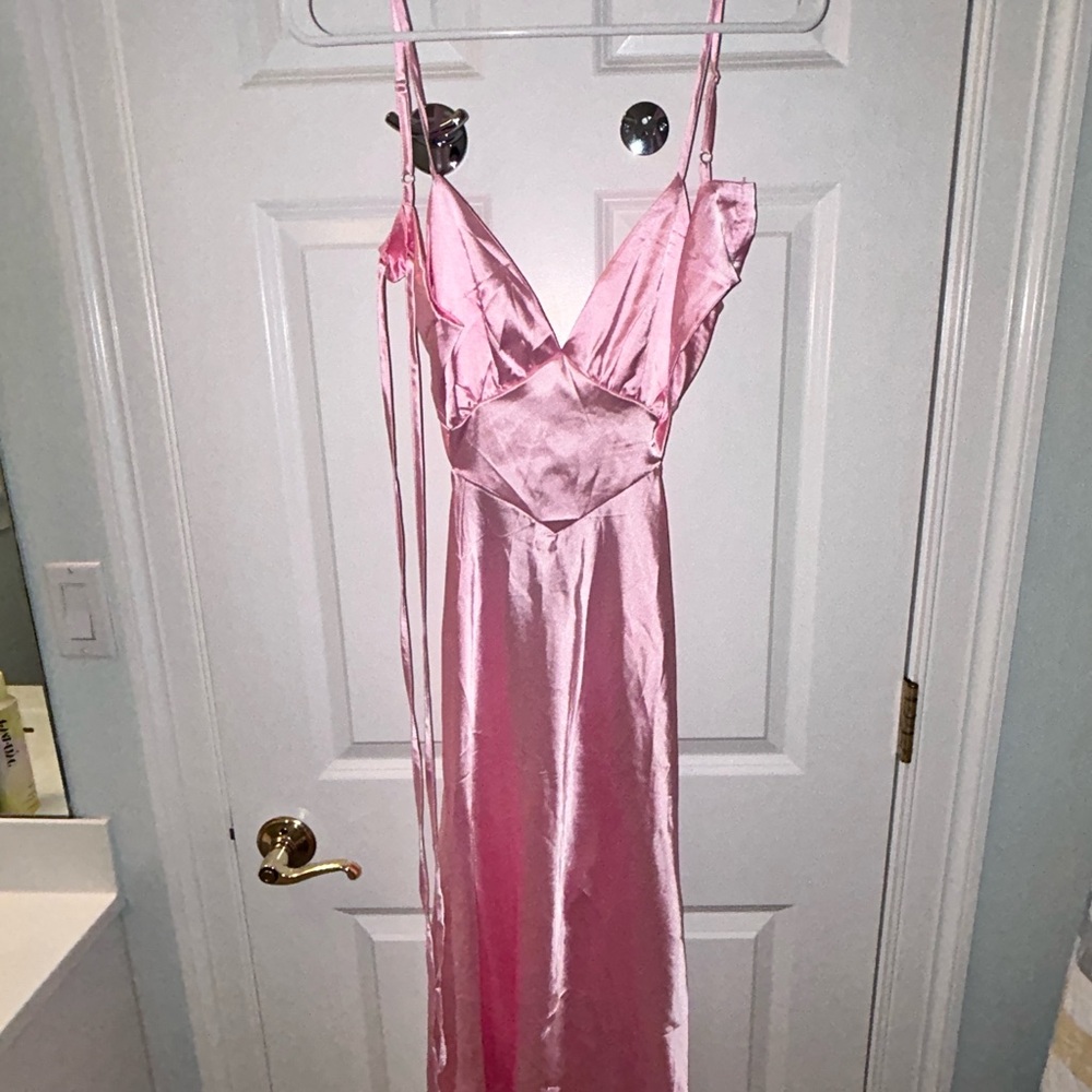 Silky open back maxi dress